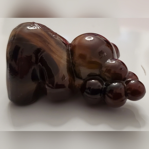 Vntg Boyd "Patrick the Bear" Chocolate Brown Slag Glass - Picture 8 of 10